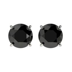 Genuine 1.50 CTW Fancy Black Genuine Diamond Bridal Solitaire Stud Earrings Gold - 33072-REF#34H3R