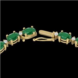 Genuine 71.85 CTW Emerald & Diamond Certified Eternity Tennis Necklace Gold - 29507-REF#271M2H