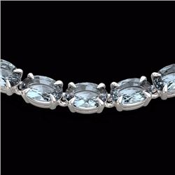 Natural 29 CTW Aquamarine Eternity Tennis Necklace 14K Gold - 23370-REF#189N8G