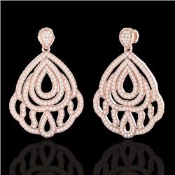 Natural 3.0 CTW Micro Pave Diamond Certified Earrings Designer In 14K Rose Gold - 21146-REF#206R3Z