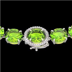 Genuine 112 CTW Peridot & Diamond Halo Micro Solitaire Necklace 14K Gold - 22307-REF#499Y8V