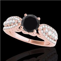 Genuine 2.0 CTW Certified Black Genuine Diamond Solitaire Bridal Ring Gold - 35272-REF#87G7W