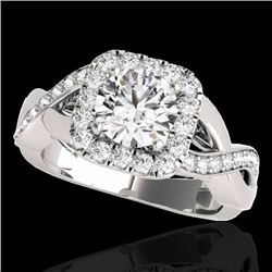 Genuine 2.0 CTW Certified G-I Genuine Diamond Bridal Solitaire Halo Ring Gold - 33316-REF#156Y4V