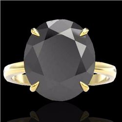 Natural 9.0 CTW Black Diamond Certified Designer Solitaire Engagement Ring 18K Gold - 22096-REF#144H