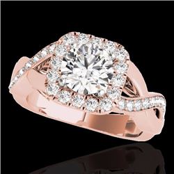 Genuine 2.0 CTW Certified G-I Genuine Diamond Bridal Solitaire Halo Ring Gold - 33317-REF#156A4N