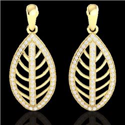 Genuine 2.0 CTW Micro Pave Diamond Certified Designer Earrings 18K Gold - 21475-REF#128G6W