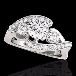 Genuine 2.26 CTW Certified G-I Genuine Diamond Bypass Solitaire Bridal Ring Gold - 35054-REF#357T8X