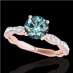 Genuine 1.40 CTW Certified Fancy Blue Genuine Diamond Solitaire Bridal Ring Gold - 34877-REF#101K5T