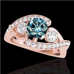 Genuine 2.26 CTW Certified Fancy Blue Genuine Diamond Bypass Solitaire Ring Gold - 35060-REF#207H8R