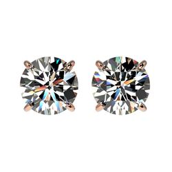 Genuine 1.50 CTW Certified H-I Quality Genuine Diamond Solitaire Stud Earrings Gold - 33070-REF#101H