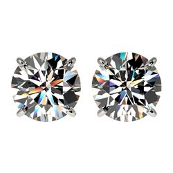 Genuine 2.55 CTW Certified H-I Quality Genuine Diamond Solitaire Stud Earrings Gold - 36674-REF#206G