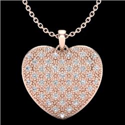 Genuine 0.75 CTW Designer Micro Pave Diamond Certified Heart Earrings 14K Gold - 20489-REF#43N3G
