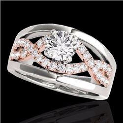 Genuine 1.55 CTW Certified G-I Genuine Diamond Solitaire Bridal Ring Two Tone Gold - 35293-REF#147Z8