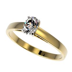 Genuine 0.50 CTW Certified Quality Oval Genuine Diamond Engagement Ring Gold - 32964-REF#58X7A