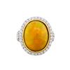 Image 2 : 18KT Yellow Gold 7.87ct Opal and Diamond Ring