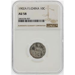 1902A F.I. China 10C Coin NGC Graded AU58