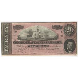 1863 $20 The Confederate States of America Note