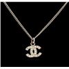 Image 1 : Authentic Chanel Rhinestone Logo Necklace