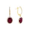 Image 2 : 14KT Yellow Gold 7.67ctw Ruby and Diamond Dangle Earrings