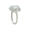 Image 3 : 14KT White Gold 3.95ct Aquamarine and Diamond Ring