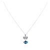 Image 2 : 18KT White Gold 2.63ct Blue Topaz and Diamond Pendant with Chain