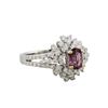 Image 1 : 18KT White Gold 1.06ctw Diamond and Spinel Ring