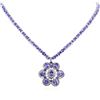 Image 1 : 14KT White Gold 31.20ctw Tanzanite and Diamond Necklace