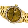 Image 2 : Mens 18KT Yellow Gold Rolex President Watch with Diamond Bezel & Dial