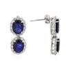 Image 2 : 14KT White Gold 4.50ctw Sapphire and Diamond Earrings