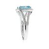 Image 3 : 14KT White Gold 3.39ct Topaz and Diamond Ring
