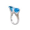 Image 3 : 14KT White Gold 17.21ctw Blue Topaz and Diamond Ring