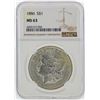 Image 1 : 1886 $1 Morgan Silver Dollar NGC Graded MS63