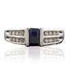 Image 1 : 14KT White Gold 0.25ct Sapphire and Diamond Ring