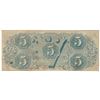 Image 2 : 1863 $5 The Confederate States of America Note