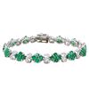Image 1 : 14KT White Gold 8.43ct Emerald and Diamond Bracelet