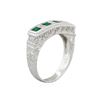 Image 3 : 18KT White Gold 0.45ctw Emerald and Diamond Ring