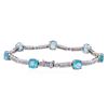 Image 2 : 14KT White Gold 6.07ct Apatite and Diamond Bracelet