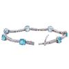 Image 3 : 14KT White Gold 6.07ct Apatite and Diamond Bracelet