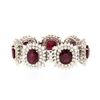 Image 2 : 14KT White Gold 66.64ctw Ruby and Diamond Bracelet