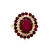 Image 2 : 14KT Yellow Gold 6.87ctw Ruby and Diamond Ring