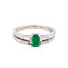 Image 1 : 14KT White Gold .50ct Emerald and Diamond Wedding Ring Set
