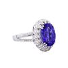Image 1 : 14KT White Gold 4.11ct Tanzanite and Diamond Ring