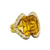 Image 1 : 14KT Yellow Gold 34.70ctw Citrine and Diamond Ring