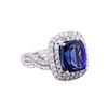 Image 1 : 14KT White Gold 5.84ct Tanzanite and Diamond Ring