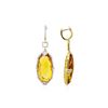 Image 2 : 14KT Yellow Gold 37.46ctw Citrine and Diamond Dangle Earrings