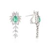 Image 2 : 14KT White Gold 1.36ctw Emerald and Diamond Earrings