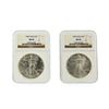 Image 1 : 2 Coin Set 1995-1996 Silver Eagle Coins NGC Graded MS69