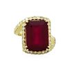 Image 2 : 14KT Yellow Gold 18.68ct Ruby and Diamond Ring