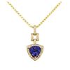 Image 1 : 14KT Yellow Gold 3.92ct Tanzanite and Diamond Pendant With Chain