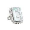 Image 1 : 14KT White Gold 30.70ct Aquamarine and Diamond Ring